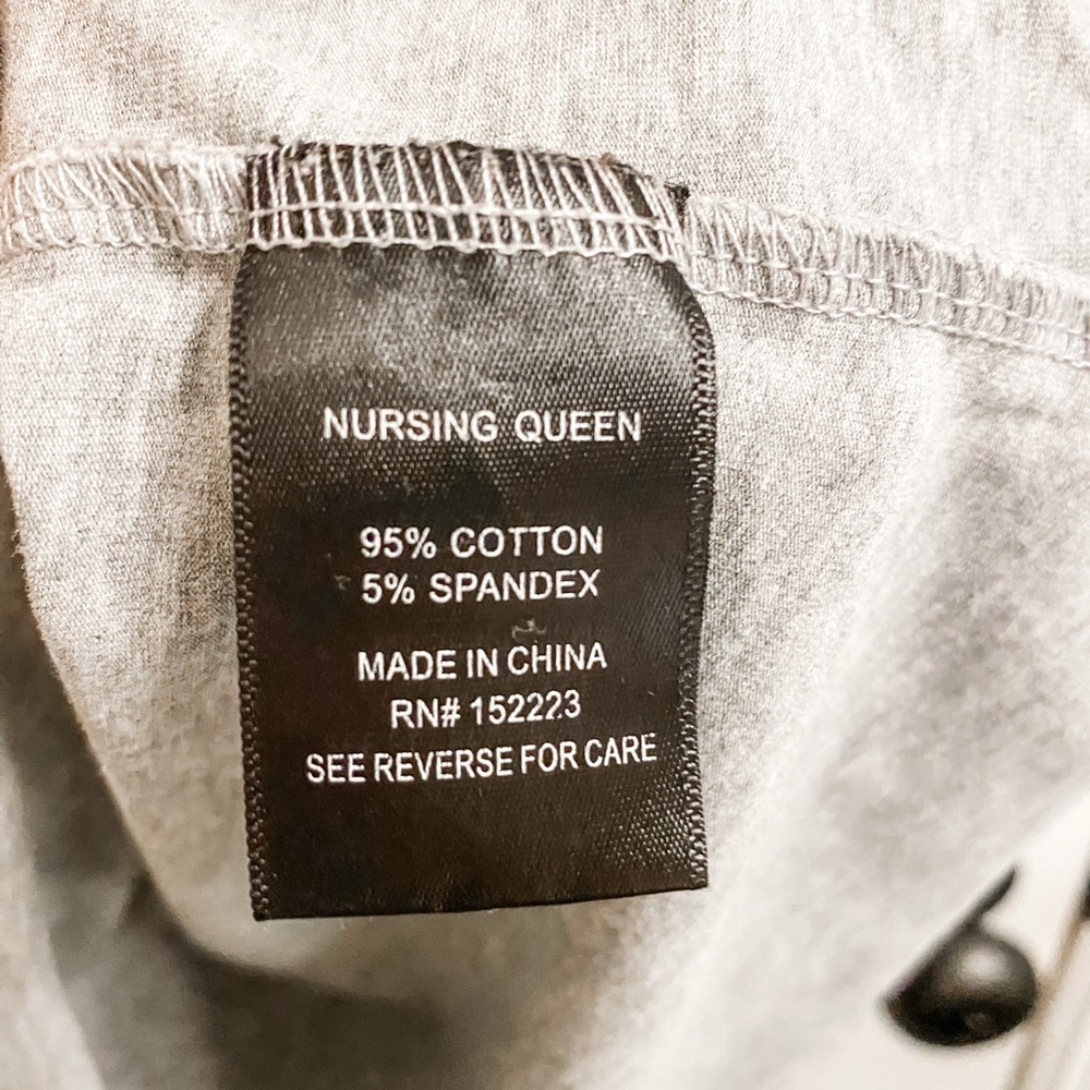 Nursing Queen Heather Gray Top - Picture 2 of 2